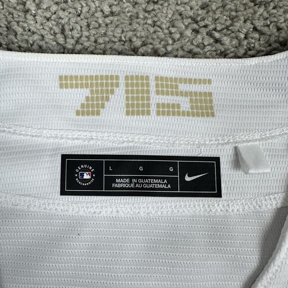 Atlanta Braves Jersey Womens Large White Blue MLB Baseball Nike City Connect 715 - Picture 5 of 14